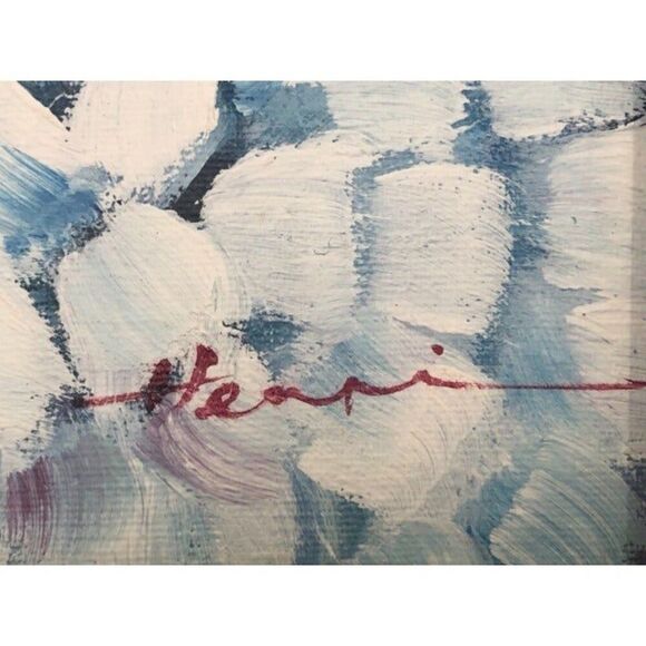 Vintage Oil Painting Black Lady with Dandelion Signed Henri - Picture 3 of 5